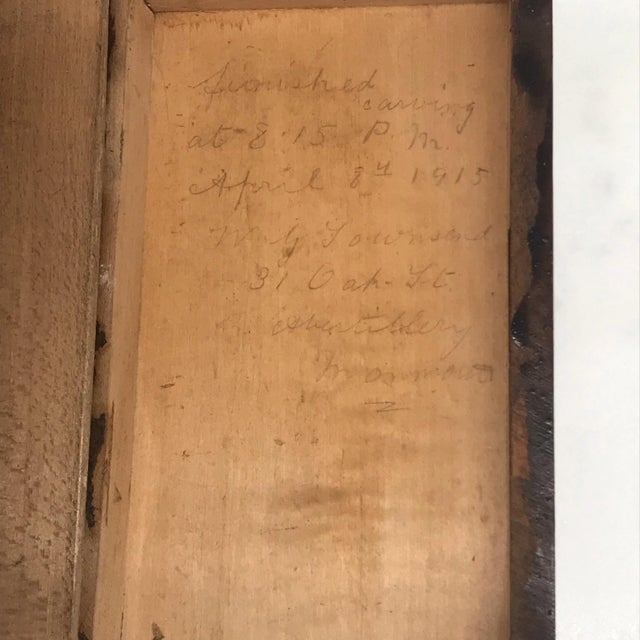 1915 Antique British Hand Carved Box For Sale - Image 9 of 11