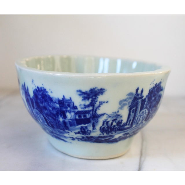 Vintage Victoria Ware Ironstone Flow Blue Bowl or Butter/Pudding Mold For Sale In Milwaukee - Image 6 of 9