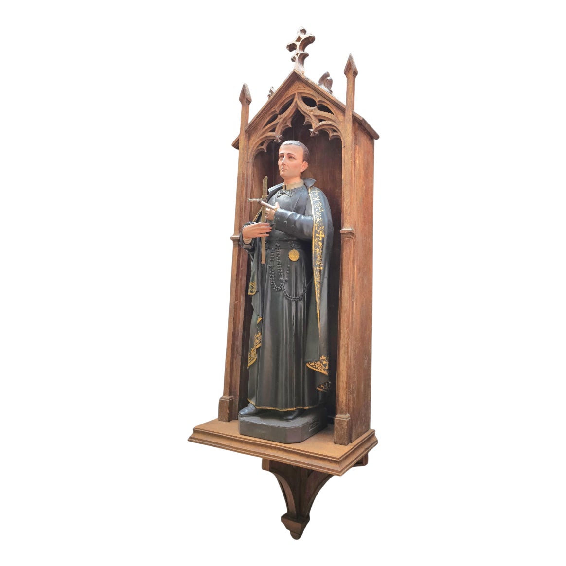 Statue of Patron Saint Gerard Majella in a Gothic Niche, 1950s, Wood ...