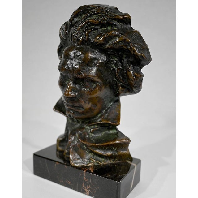 Black Bronze Beethoven Sculpture by P. Le Faguays, 1930s For Sale - Image 8 of 16