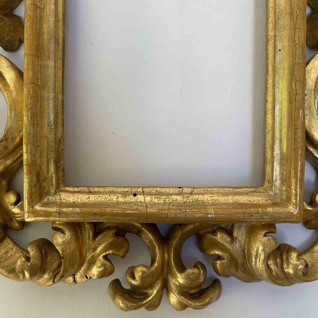 Ornamental & Decorative Materials Antique Baroque Italian Carved and Gilded Frames, 1750s, Set of 2 For Sale - Image 7 of 11
