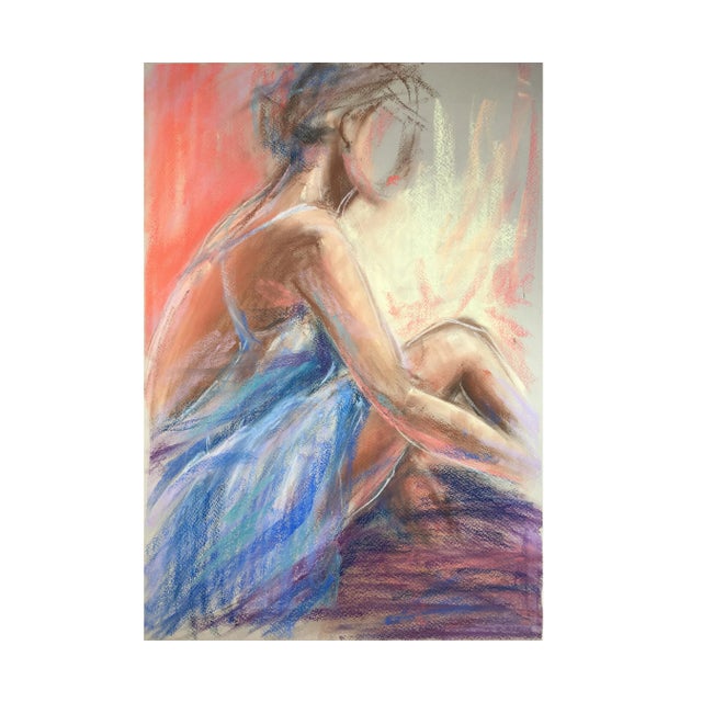 "Ballerina" Contemporary Original Expressionist Figurative Pastel Drawing by Valeriya Serova For Sale - Image 9 of 9