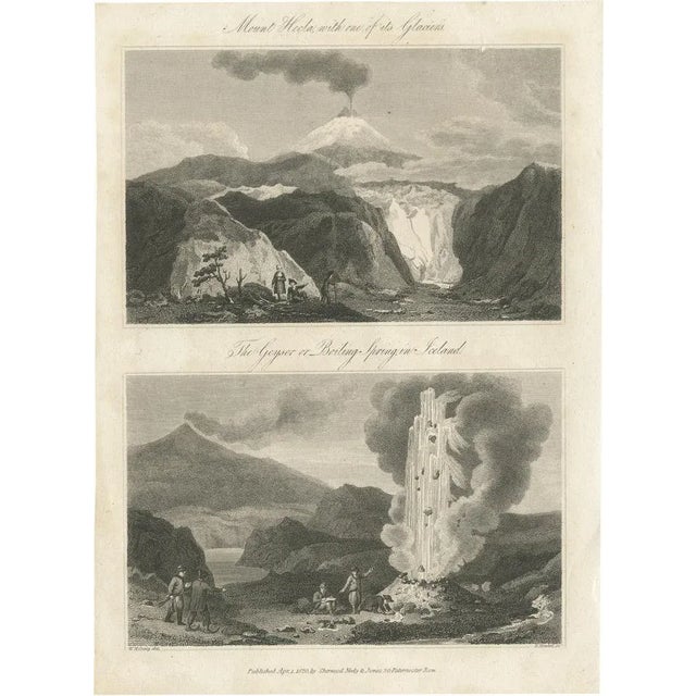 Beige Sherwood, Neely, and Jones, Iceland's Fire and Ice Volcanic Wonderland, 1820, Engravings on Paper For Sale - Image 8 of 8