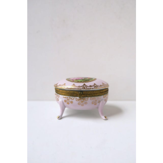 French German Porcelain Jewelry Box in the Regency Style For Sale - Image 3 of 12