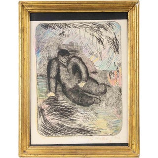 Sandro Chia, Reclined Man, 1980s, Etching, Framed For Sale