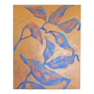 Abstract Botanical Acrylic Painting on Canvas, 24x30 Original Modern Organic Art by Tatiana Duperault For Sale