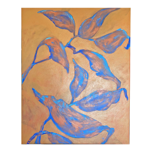 Abstract Botanical Acrylic Painting on Canvas, 24x30 Original Modern Organic Art by Tatiana Duperault