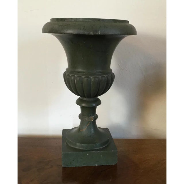 Dark Green 19th Century English Regency Carved Green Marble Urn For Sale - Image 8 of 11