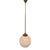 Bauhaus Very Large Art Deco Height Adjustable Pendant Lamp with Opaline Glass and Brass Framework For Sale - Image 3 of 10