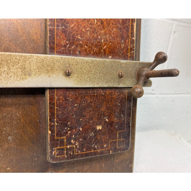 19th Century Antique 19th Century Acme Pants Trouser Stretcher Rack Press Wood Steel Iron For Sale - Image 5 of 13