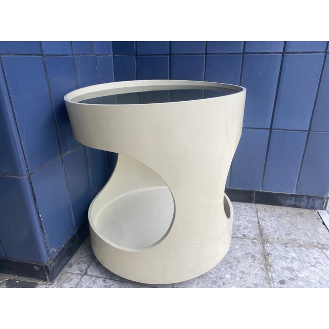 Space Age Side Table with Glass Plate from Opal Möbel For Sale - Image 9 of 18