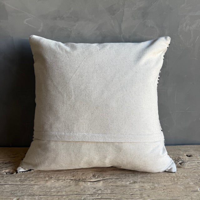 Textile Vintage Rug Pillow Cover With Stripes For Sale - Image 7 of 7