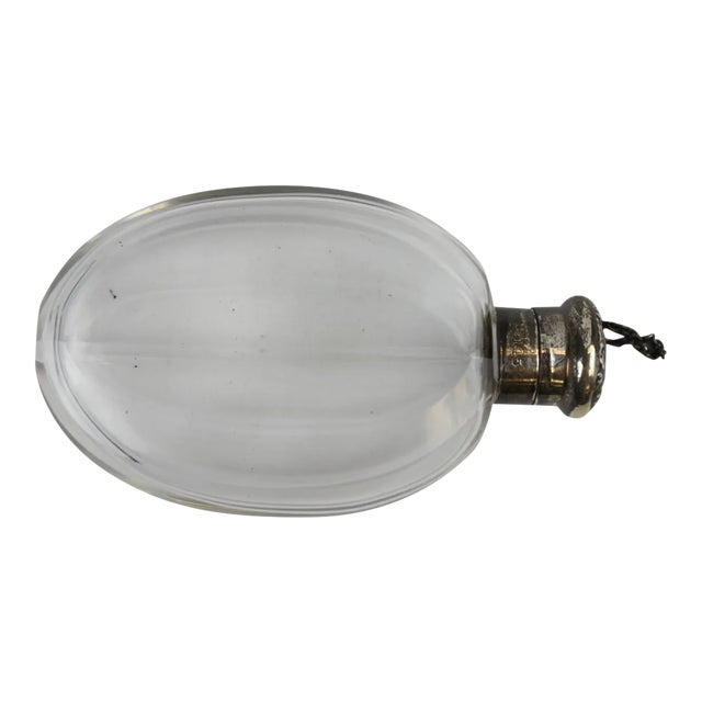 Sterling Cap Glass Flask For Sale