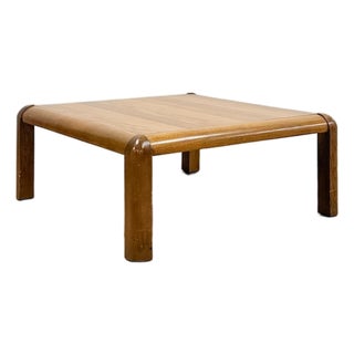 Vintage Lane Altavista Walnut Coffee Table MCM Square Blonde Wood Round Edges For Sale