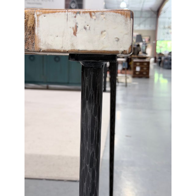 Interlude Home Reclaimed Wood Mosaic Dining Table With Iron Hairpin Legs For Sale In New York - Image 6 of 9