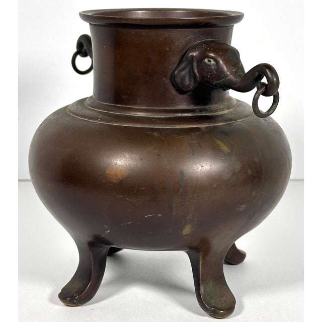 Japanese Bronze Elephant Censer for your consideration. The censer measures approx. 6 5/8 inches tall, 7 3/4 inches wide...