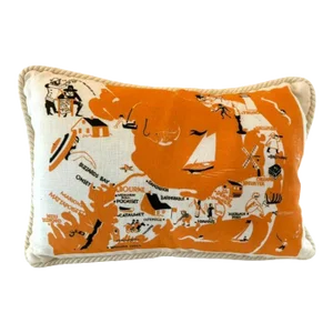 Map of Cape Cod Lumbar Linen Pillow