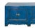 Vintage Distressed Cerulean Blue Doors Low Tv Stand Console Table Cabinet For Sale - Image 4 of 12