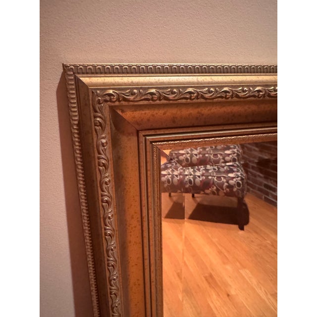 La Barge Vintage La Barge Gold Gilt Framed Wall Mirror, 30” X 42”, Beveled Glass, Traditional Classic Style For Sale - Image 4 of 12