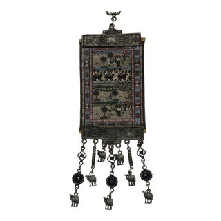 Silk Rug Turkish Souvenir With Amulets For Sale