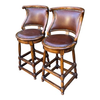 Vintage New Leather Bar Stools For Sale Chairish
