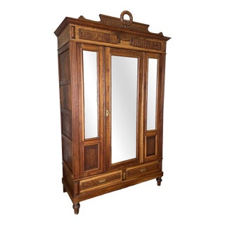 French Wardrobe in Oak For Sale