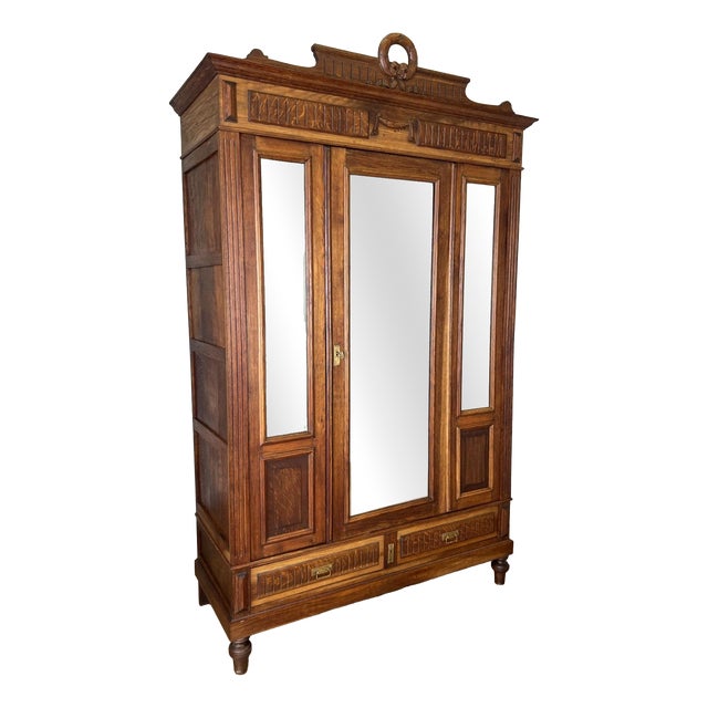 French Wardrobe in Oak For Sale