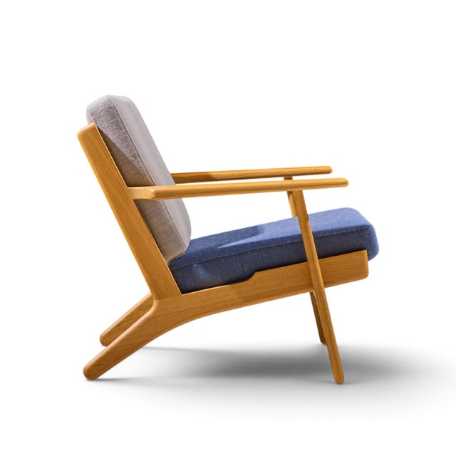 Brown Hans Wegner for Getama Ge290 Mid Century Oak Lounge Chair For Sale - Image 8 of 10
