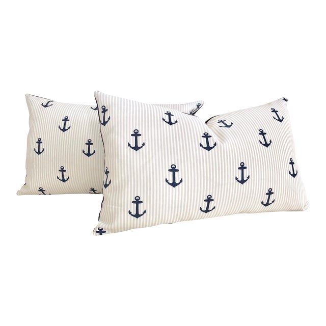 Nautical Ralph Lauren Newport Stripe In Navy Decorative Throw