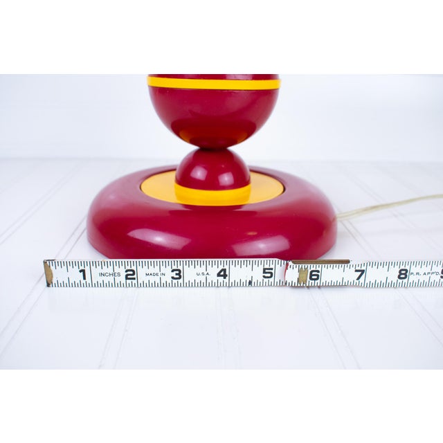 Vintage Post Modern Hard Moulded Table Lamp With Shade For Sale - Image 11 of 12