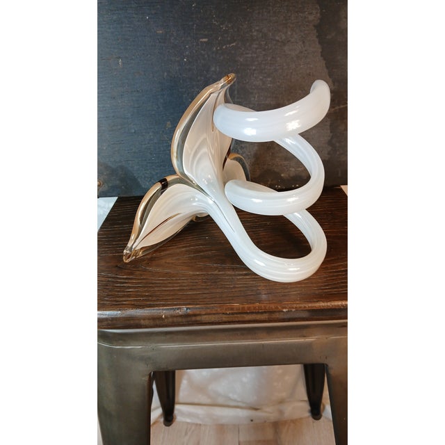 Vintage Hand-Blown Art Glass Lily Sculpture — In the Style of Murano For Sale - Image 11 of 13