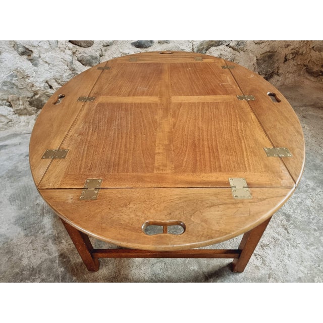 Vintage Nautical Butlers Tray Coffee Table in Mahogany and Walnut, 1960s For Sale - Image 10 of 14