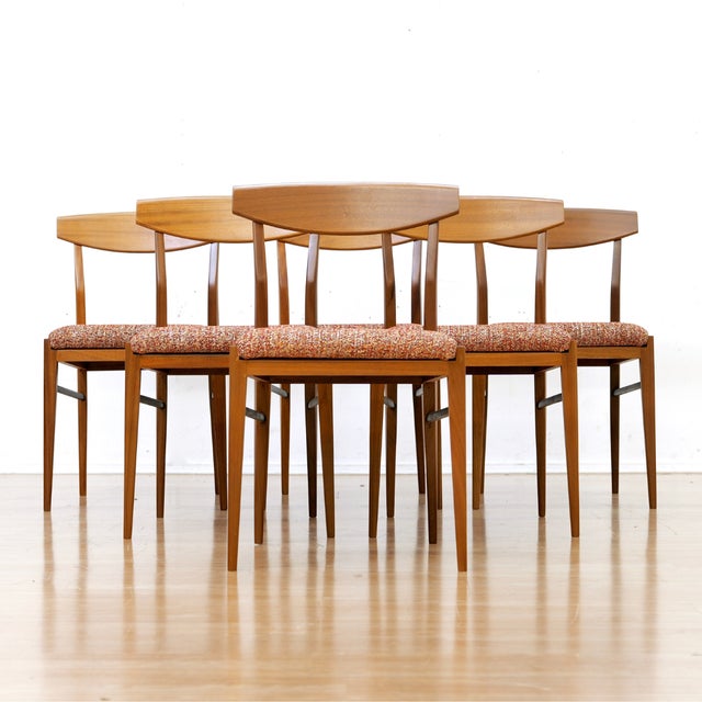 Wood Set of Six Mid Century Dining Chairs Attributed McIntosh Furniture For Sale - Image 7 of 15