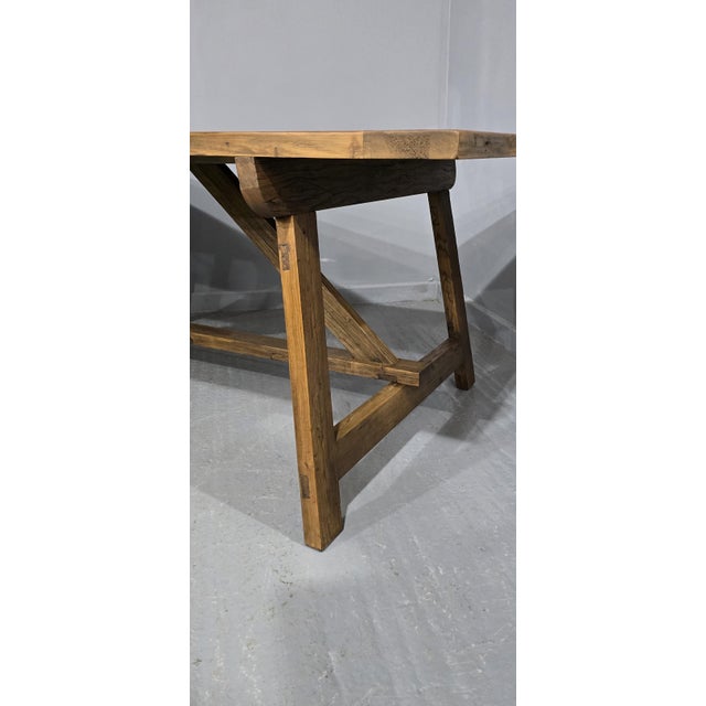 1920s Farmhouse Pine Plank Refectory Kitchen Table, 1920 For Sale - Image 5 of 8
