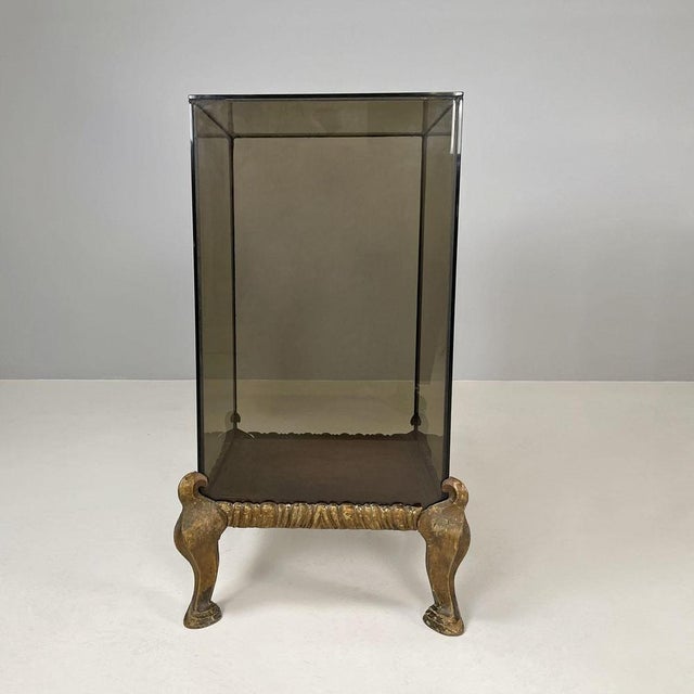 Italian Modern Golden Wood and Grey Glass Coffee Tables, 1970s, Set of 2 For Sale - Image 3 of 18