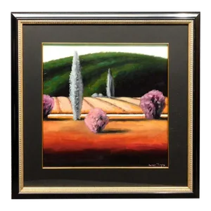 James Thorpe "Fall River" Hand Signed Original Oil Painting on Paper