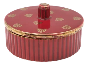 Red Rubin Jar by Arthur Percy for Upsala Ekeby Gefle, Sweden, 1940s