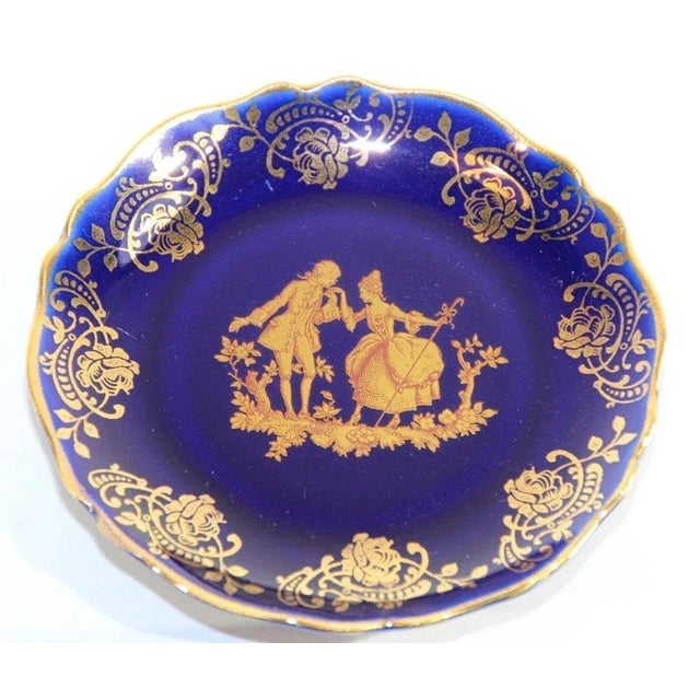 Vintage Cobalt Blue Royal Limoges France 22-Karat Gold