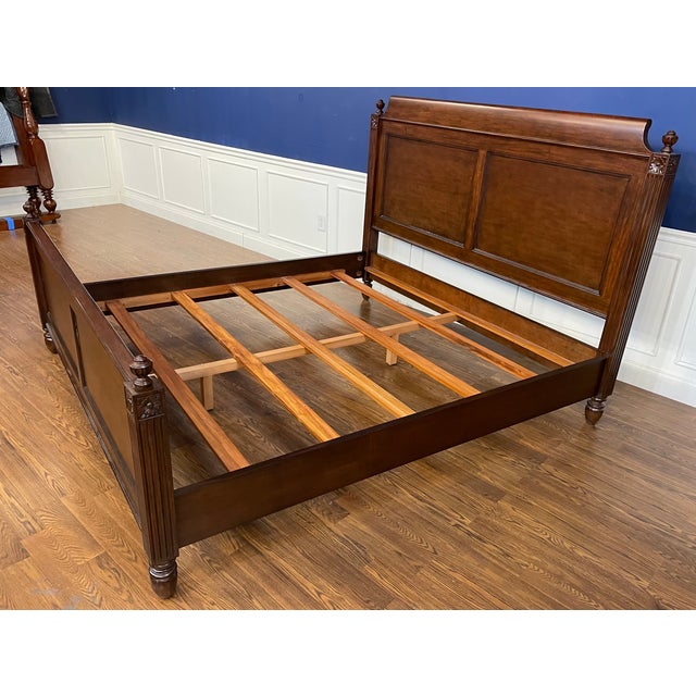 Brown Louis XVI King Size Bed by Leighton Hall - Showroom Sample For Sale - Image 8 of 8