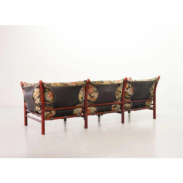 IIona 3-Seater Sofa in Autumn Dessin Fabric & Wood by Arne Norell for Arne Norell AB, 1960s For Sale - Image 6 of 18