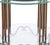 Side table. Portuguese style; 20th century, with a metal frame and two glass tops. Defect in one of the tops. Dimensions:...