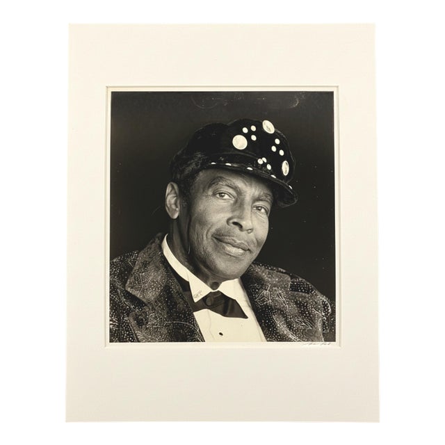 Legendary Jazz Musician Charles Brown, 1993 — Original Photographic Portrait by Listed Artist Mariana Cook, Protege of Ansel Adams For Sale