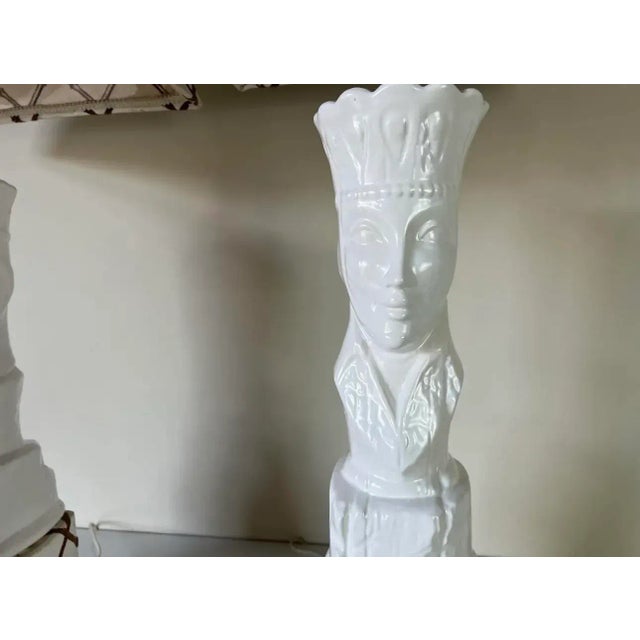 Hollywood Regency King & Queen Chess Table Lamps - a Pair For Sale - Image 10 of 12