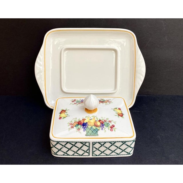 Vintage German Basket Rectangular Covered Butter Dish from Villeroy & Boch, 1970 For Sale - Image 3 of 7