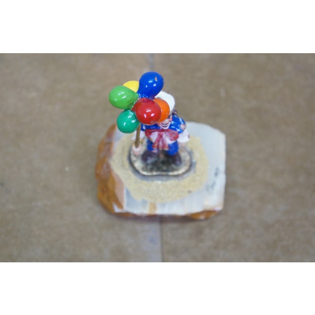 1984 Ron Lee Signed 24k Gold Balloon Sailor Clown Sculpture Onyx 4" For Sale - Image 12 of 14