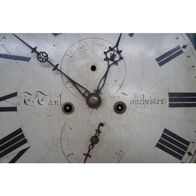 Monumental Antique 18th Century English Georgian Manchester Grandfather Clock For Sale - Image 12 of 18