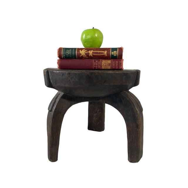 African Vintage Wood Milk Stool Hehe Gogo People Tanzania 12" H For Sale - Image 4 of 7
