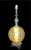 Mid-Century Modern 5311stolen 1960s Large Amber Glass Globe Dual Light Table Lamp For Sale - Image 3 of 4