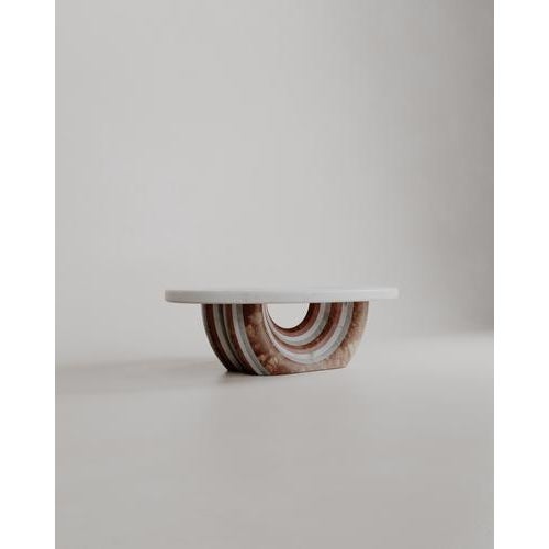 Metal Heart Aïmi Coffee Table in Red Marble Stone by Esther Knopfler For Sale - Image 7 of 15