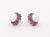 Late 20th Century Modernist 18k White Gold Diamond Ruby Pearl Earrings For Sale - Image 5 of 8